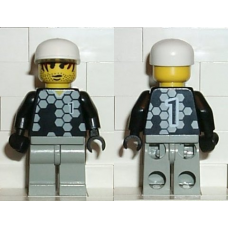 soc098 Soccer Player White Team Goalie with 1 